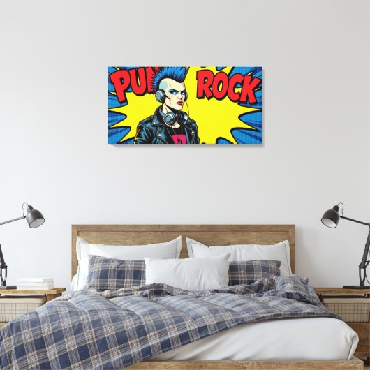 PUNK ROCK VOOR ALTJD-5 CANVAS AFDRUK (Insitu (Slaapkamer))