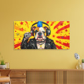 PUNK ROCK VOOR ALTJD-BULL DOG-5 CANVAS AFDRUK (Insitu (Woonkamer))