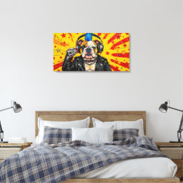 PUNK ROCK VOOR ALTJD-BULL DOG-5 CANVAS AFDRUK