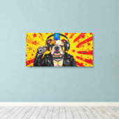 PUNK ROCK VOOR ALTJD-BULL DOG-5 CANVAS AFDRUK (Insitu (Houten vloer))