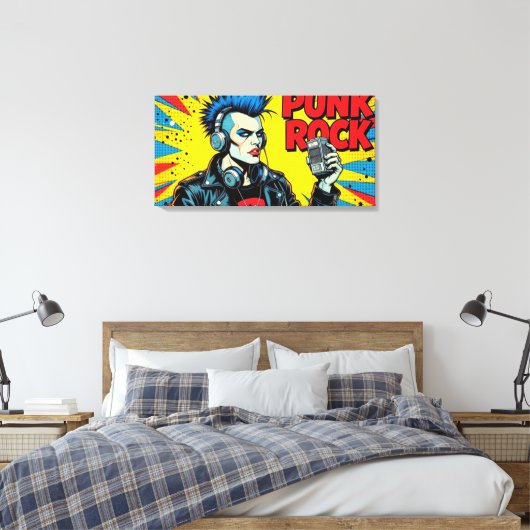 PUNK ROCK VOOR ALTJD CANVAS AFDRUK (Insitu (Slaapkamer))