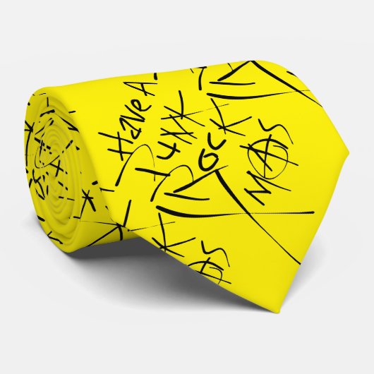 PUNK ROCK XMAS in het geel Stropdas (Opgerold)