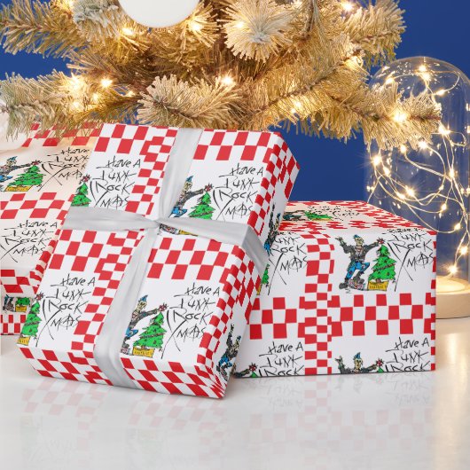 PUNK ROCK XMAS met CHECKERED Cadeaupapier (Feestdagen)