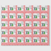 PUNK ROCK XMAS met CHECKERED Cadeaupapier (Vlak)