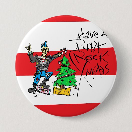 PUNK ROCK XMAS Pin Ronde Button 7,6 Cm (Voorkant)