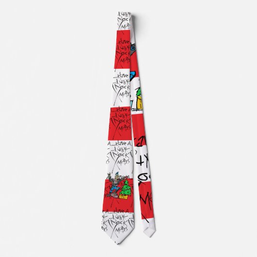 PUNK ROCK XMAS STRIPE STROPDAS (Voorkant)