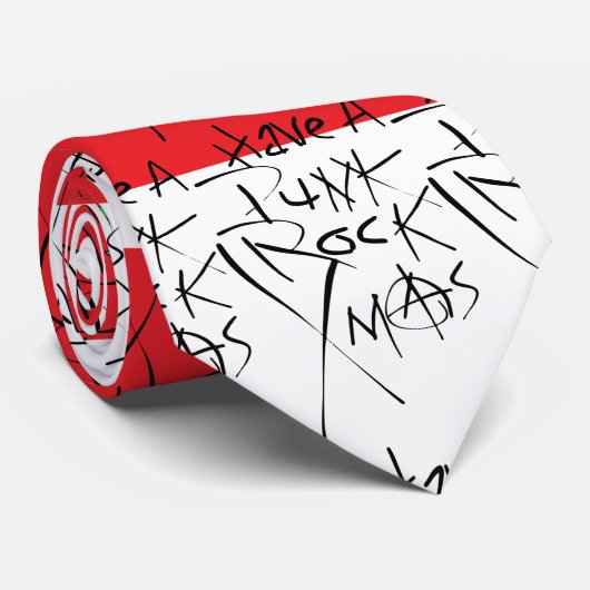 PUNK ROCK XMAS STRIPE STROPDAS (Opgerold)