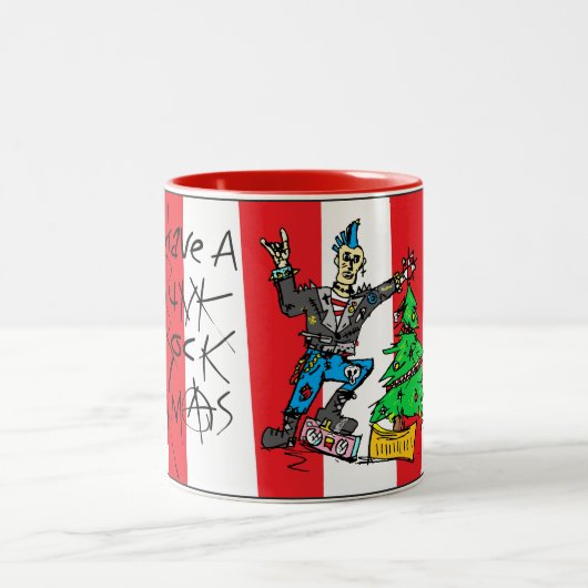 Punk Rock Xmas Tweekleurige Koffiemok (Center)