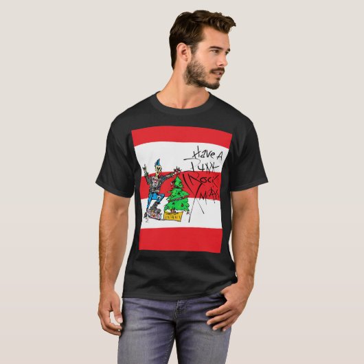 PUNK ROCK XMAS w/ Strepen Tshirt (Voorkant volledig)