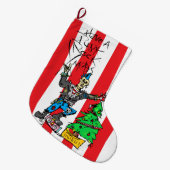 PUNK ROCK XMAS w/ STRIPES Grote Kerstsok (Voorkant (Hangend))