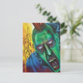 Punk Rock Zombie-Briefkaarten Briefkaart (Staand voorkant)