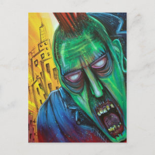 Punk Rock Zombie-Briefkaarten Briefkaart