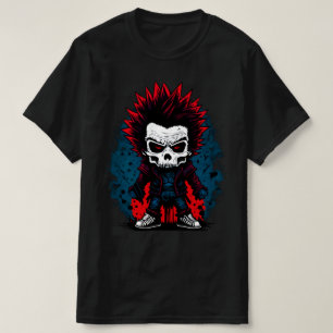 Punk Rock Zombie Kleurrijke Heldere Schedel Cool D T-shirt