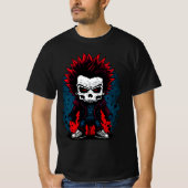 Punk Rock Zombie Kleurrijke Heldere Schedel Cool D T-shirt (Voorkant)