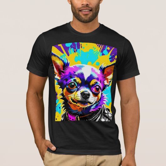 PUNK ROCKER CHIHUAHUA T-SHIRT (Voorkant)