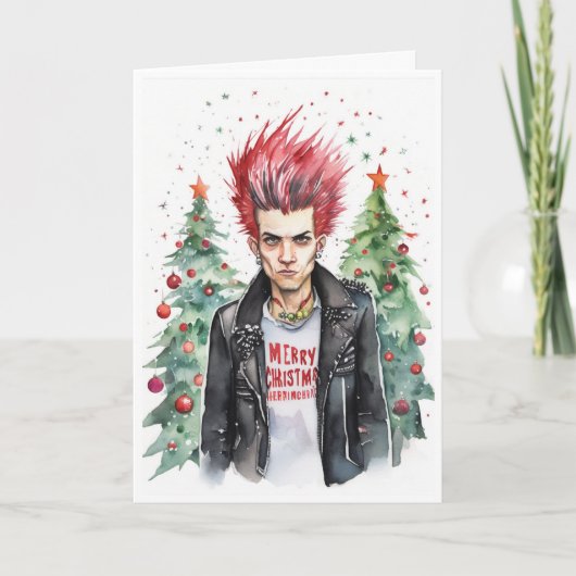 punk rocker christmas card kaart (Voorkant)