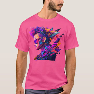 Punk rocker met Pop Art zonnebril T-shirt