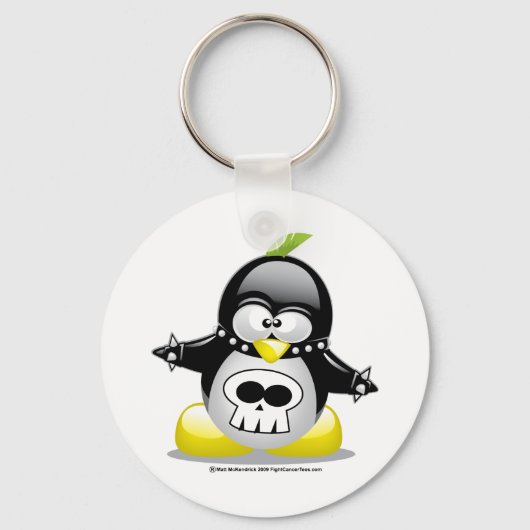 Punk Rocker Penguin Sleutelhanger (Voorkant)