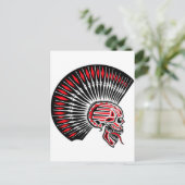 Punk Rocker Skull Tattoo Briefkaart (Staand voorkant)