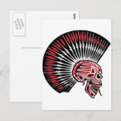Punk Rocker Skull Tattoo Briefkaart (Voorkant / Achterkant)