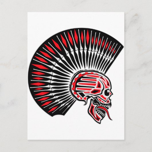 Punk Rocker Skull Tattoo Briefkaart (Voorkant)
