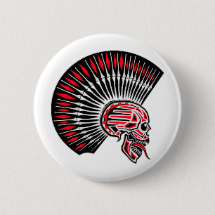 Punk Rocker Skull Tattoo Ronde Button 5,7 Cm