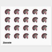 Punk Rocker Skull Tattoo Ronde Sticker (Vel)