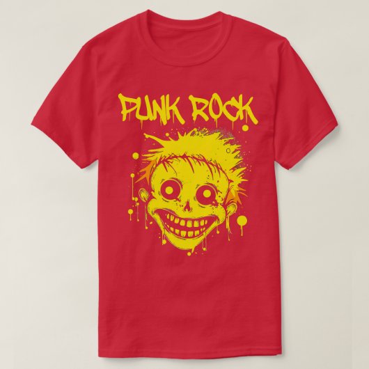 Punk Rocker Trippy Face Punk Rock T-shirt (Design voorkant)