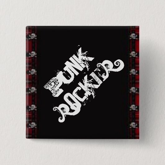 Punk Rocker Vierkante Button 5,1 Cm (Voorkant)