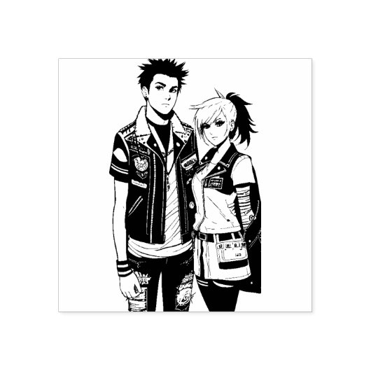 Punk Rockers Rubber Stamp Rubberstempel (Afrduk)