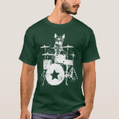 Punk RockKitten Kitty Cat Drummer Playing Drums Gr T-shirt (Voorkant)