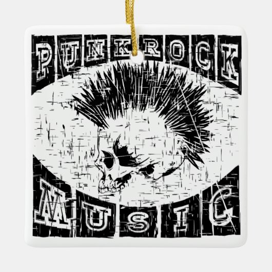 punk rockmuziek keramisch ornament (Voorkant)