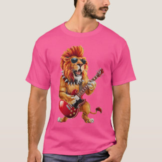 Punk Rock'n Roll Lion Gothic gitaarband Funny Lion T-shirt