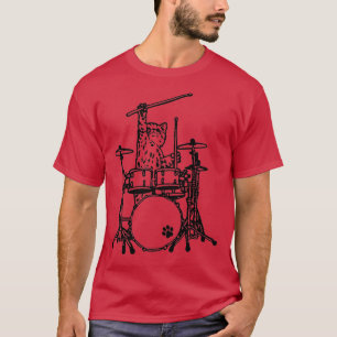 Punk Rockstar Kitten Kitty Cat Drummer die Dru spe T-shirt