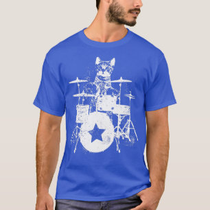 Punk Rockstar Kitten Kitty Cat Drummer die Dru spe T-shirt