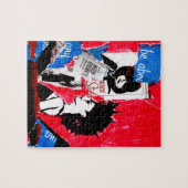 Punk rockstercollage met roze, zwart en blauw legpuzzel (Horizontaal)