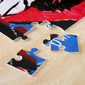 Punk rockstercollage met roze, zwart en blauw legpuzzel (Zijkant)