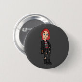punk rode hoofdmeid ronde button 5,7 cm (Voorkant /achterkant)