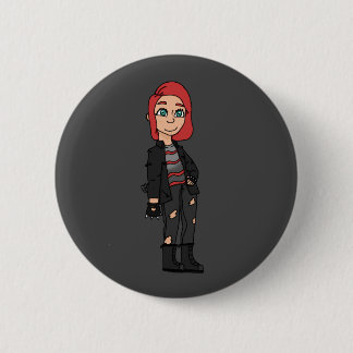 punk rode hoofdmeid ronde button 5,7 cm