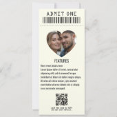 Punk Romance Rock ’n’ Roll Trouwkaart Ticket Kaart (Achterkant)