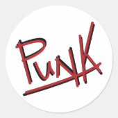 Punk Ronde Sticker (Voorkant)