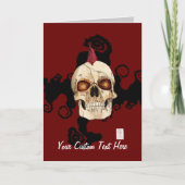 Punk rots Gothic Skull met Red Mohawk Kaart (Voorkant)