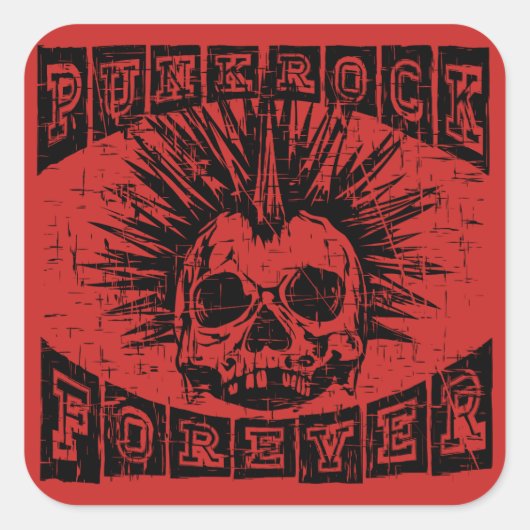 punk rots voor altijd vierkante sticker (Voorkant)