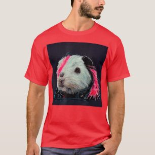 Punk rotshandel in een lederen jas t-shirt
