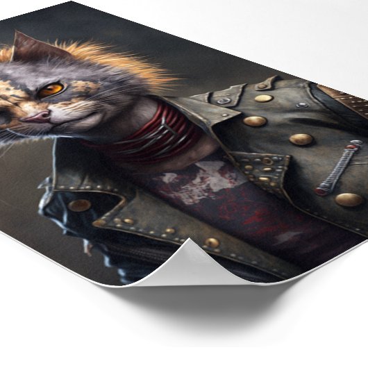 Punk rotskatportret, dierlijke kattenisolatie poster (Hoek)