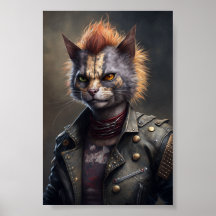 Punk rotskatportret, dierlijke kattenisolatie