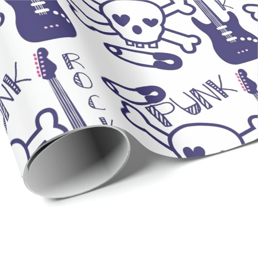 Punk rotskuiken met gitaren cadeaupapier (Rol Hoek)