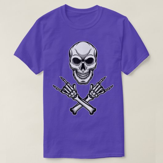Punk rotsschedel Skeleton Heavy Metal Rock and Rol T-shirt (Design voorkant)