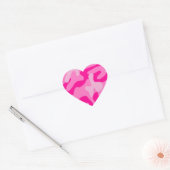 Punk roze camo hart sticker (Envelop)