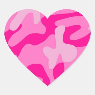 Punk roze camo hart sticker